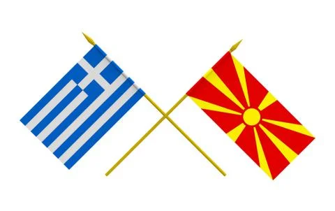 Flags, Greece and Macedonia Stock-Illustration