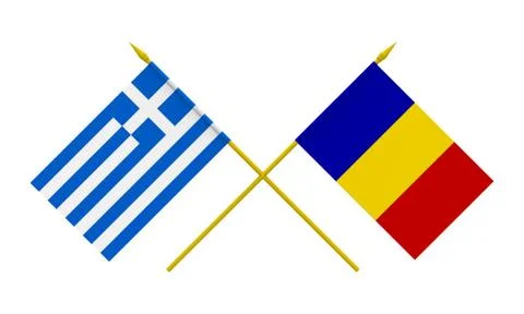 Flags, greece and romania Stock Illustration