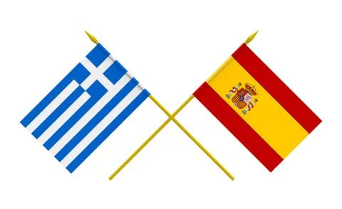 Flags, greece and spain Stock Illustration