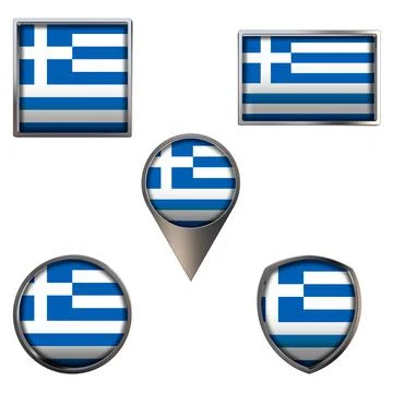 Flags of the Greece Icons set image Stock Illustration