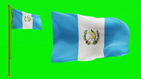 Flags of Guatemala with Green Screen Chroma Key High Quality 4K UHD 60FPS Stock Footage 142741223