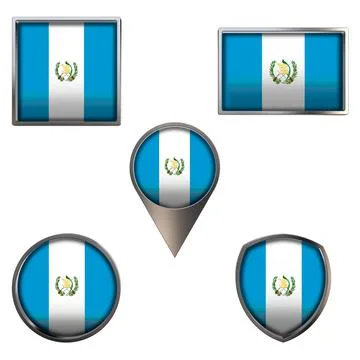 Flags of the Guatemala Icons set image Stock Illustration