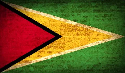 Flags Guyana with dirty paper texture. Vector Stock Illustration