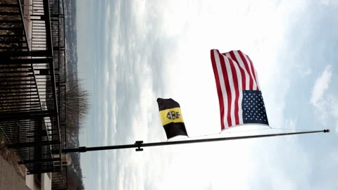Flags half staff Stock-Footage 233092554
