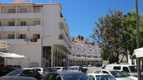 Flags hanging from apartment balcony Stock Footage 65148255