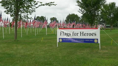 Flags for Heros Stock Footage 138964892