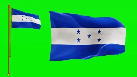 Flags of Honduras with Green Screen Chroma Key High Quality 4K UHD 60FPS Stock Footage 142902020