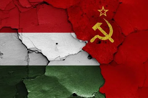 Flags of Hungary and Soviet Union Stock Illustration