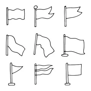 Flags icons set. hand drawing object in isolation 스톡 일러스트