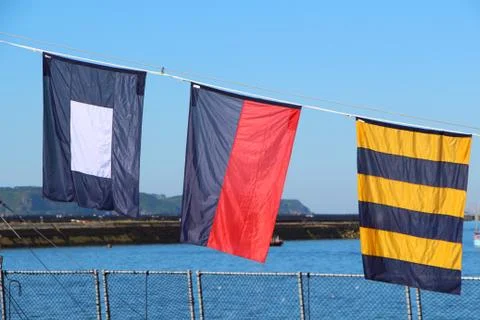 Flags of international maritime code 스톡 사진