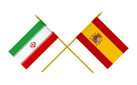 Flags, iran and spain Stock Illustration