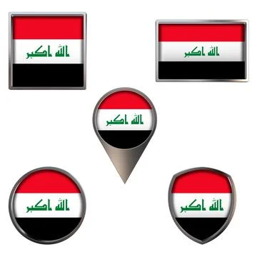 Flags of the Iraq Icons set image Stock Illustration