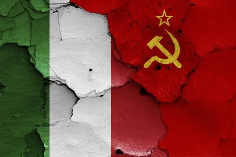 Flags of Italy and Soviet Union Stock Illustration