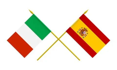 Flags, italy and spain Stock Illustration