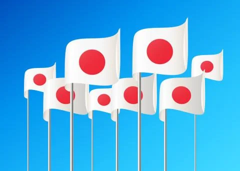 Flags of Japan Stock Illustration