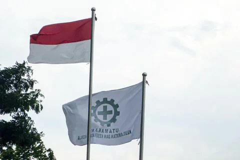 Flags in Jonggol, West Java Stock Photos