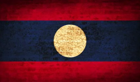 Flags Laos with dirty paper texture. Vector Stock Illustration