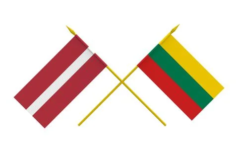 Flags, Latvia and Lithuania Stock Illustration