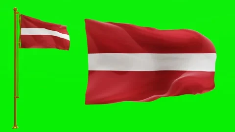 Flags of Latvia with Green Screen Chroma Key High Quality 4K UHD 60FPS Stock Footage 143120977