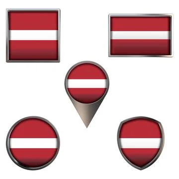 Flags of the Latvia Icons set image Stock Illustration