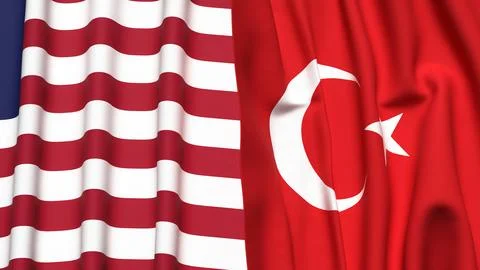 Flags of LIBERIA and TURKEY Stock Photos