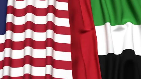 Flags of LIBERIA and UAE Stock Photos