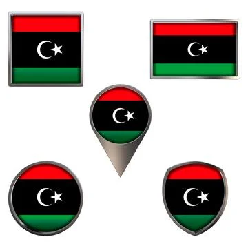 Flags of the Libya Icons set image Stock Illustration