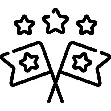 Flags line icon vector design usa independence day icon. 스톡 일러스트