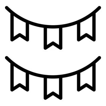 Flags line icon vector illustration isolated on white background Illustrazione stock