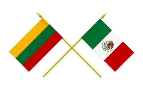 Flags, lithuania and mexico Stock Illustration