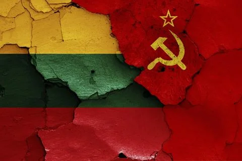 Flags of Lithuania and Soviet Union Stock Illustration