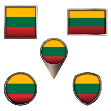 Flags of the Lithuania Icons set image Stock Illustration