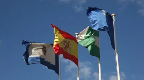 Flags in Malaga, Spain Vidéo 27135766
