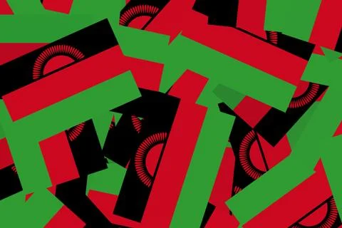 Flags of Malawi displayed in a vibrant collage Stock Illustration