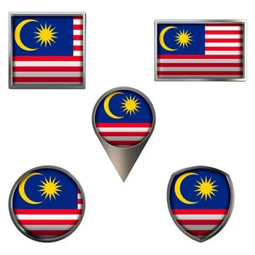 Flags of the Malaysia Icons set image Illustrazione stock