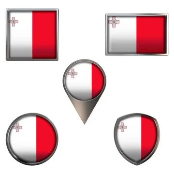Flags of the Malta Icons set image Stock Illustration