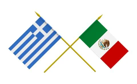 Flags, mexico and greece Stock Illustration