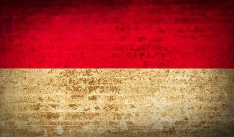 Flags Monaco with dirty paper texture. Vector Stock Illustration