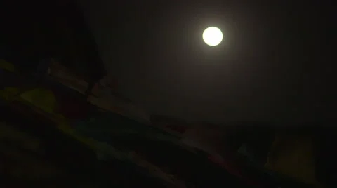 Flags In Moonlight Stock Footage 54806966