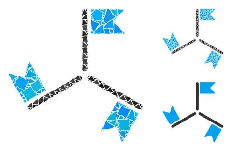Flags Mosaic Icon of Ragged Elements Illustrazione stock
