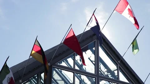 Flags from multiple countries waving. Stock Footage 149761665