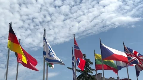 Flags of nations Stock Footage 245236541