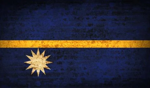 Flags Nauru with dirty paper texture. Vector Stock Illustration