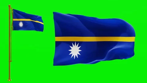 Flags of Nauru with Green Screen Chroma Key High Quality 4K UHD 60FPS Stock Footage 143674181