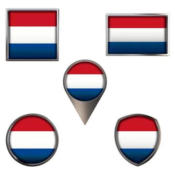Flags of the Netherlands Icons set image Stock Illustration