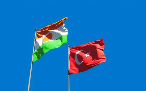 Flags of Niger and Turkey. Stock Photos