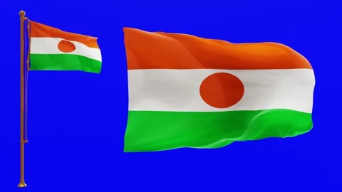 Flags of Niger with Green Screen Chroma Key High Quality 4K UHD 60FPS Stock Footage 143382918