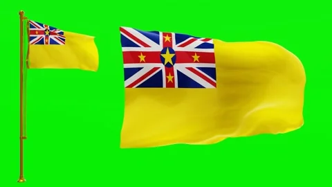 Flags of Niue with Green Screen Chroma Key High Quality 4K UHD 60FPS Video stock 144209575