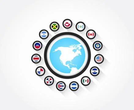 Flags from North America Illustrazione stock