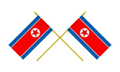 Flags, north korea Stock Illustration